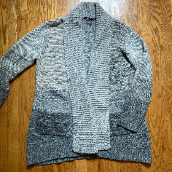Silver jeans cozy grey open front cardigan chunky knit ombré with pockets - Picture 1 of 4